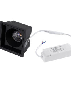 GloboStar® PLUTO-B 60281 Χωνευτό LED Spot Downlight TrimLess Μ10.4xΠ10.4cm 15W 1875lm 38° AC 220-240V IP20 Μ10.4 x Π10.4 x Υ6.5cm – Τετράγωνο – Μαύρο & Anti-Glare HoneyComb – Θερμό Λευκό 2700K – Bridgelux COB – 5 Years Warranty