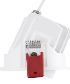 GloboStar® LEO-R 60282 Χωνευτό LED Spot Downlight TrimLess Φ8.5cm 10W 1300lm 38° AC 220-240V IP20 Φ8.5 x Υ6.6cm – Στρόγγυλο – Κινούμενο – Λευκό με Μαύρο Κάτοπτρο & Anti-Glare HoneyComb – Φυσικό Λευκό 4500K – Bridgelux COB – 5 Years Warranty