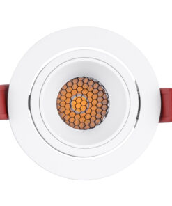 GloboStar® LEO-R 60284 Χωνευτό LED Spot Downlight TrimLess Φ8.5cm 10W 1300lm 38° AC 220-240V IP20 Φ8.5 x Υ6.6cm – Στρόγγυλο – Κινούμενο – Λευκό & Anti-Glare HoneyComb – Φυσικό Λευκό 4500K – Bridgelux COB – 5 Years Warranty