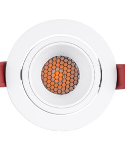 GloboStar® LEO-R 60285 Χωνευτό LED Spot Downlight TrimLess Φ8.5cm 10W 1250lm 38° AC 220-240V IP20 Φ8.5 x Υ6.6cm – Στρόγγυλο – Κινούμενο – Λευκό & Anti-Glare HoneyComb – Θερμό Λευκό 2700K – Bridgelux COB – 5 Years Warranty