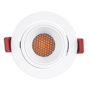 GloboStar® LEO-R 60285 Χωνευτό LED Spot Downlight TrimLess Φ8.5cm 10W 1250lm 38° AC 220-240V IP20 Φ8.5 x Υ6.6cm – Στρόγγυλο – Κινούμενο – Λευκό & Anti-Glare HoneyComb – Θερμό Λευκό 2700K – Bridgelux COB – 5 Years Warranty