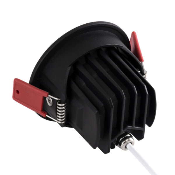 GloboStar® LEO-R 60287 Χωνευτό LED Spot Downlight TrimLess Φ8.5cm 10W 1250lm 38° AC 220-240V IP20 Φ8.5 x Υ6.6cm – Στρόγγυλο – Κινούμενο – Μαύρο & Anti-Glare HoneyComb – Θερμό Λευκό 2700K – Bridgelux COB – 5 Years Warranty