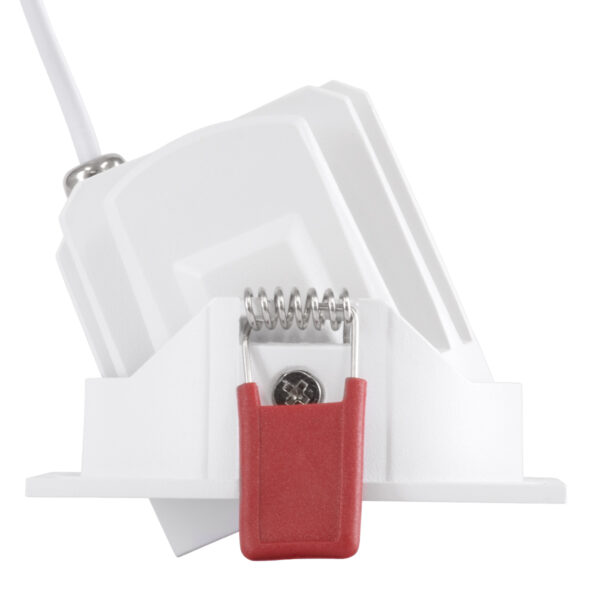GloboStar® LEO-SQ 60288 Χωνευτό LED Spot Downlight TrimLess Μ8.5xΠ8.5cm 10W 1300lm 38° AC 220-240V IP20 Μ8.5 x Π8.5 x Υ6.6cm – Τετράγωνο – Κινούμενο – Λευκό με Μαύρο Κάτοπτρο & Anti-Glare HoneyComb – Φυσικό Λευκό 4500K – Bridgelux COB – 5 Years Warranty