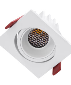 GloboStar® LEO-SQ 60290 Χωνευτό LED Spot Downlight TrimLess Μ8.5xΠ8.5cm 10W 1300lm 38° AC 220-240V IP20 Μ8.5 x Π8.5 x Υ6.6cm – Τετράγωνο – Κινούμενο – Λευκό & Anti-Glare HoneyComb – Φυσικό Λευκό 4500K – Bridgelux COB – 5 Years Warranty