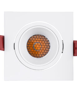 GloboStar® LEO-SQ 60290 Χωνευτό LED Spot Downlight TrimLess Μ8.5xΠ8.5cm 10W 1300lm 38° AC 220-240V IP20 Μ8.5 x Π8.5 x Υ6.6cm – Τετράγωνο – Κινούμενο – Λευκό & Anti-Glare HoneyComb – Φυσικό Λευκό 4500K – Bridgelux COB – 5 Years Warranty