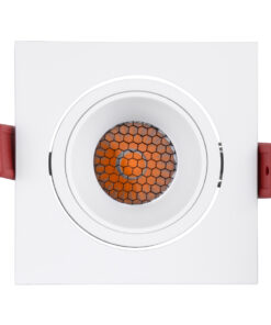 GloboStar® LEO-SQ 60291 Χωνευτό LED Spot Downlight TrimLess Μ8.5xΠ8.5cm 10W 1250lm 38° AC 220-240V IP20 Μ8.5 x Π8.5 x Υ6.6cm – Τετράγωνο – Κινούμενο – Λευκό & Anti-Glare HoneyComb – Θερμό Λευκό 2700K – Bridgelux COB – 5 Years Warranty