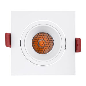 GloboStar® LEO-SQ 60291 Χωνευτό LED Spot Downlight TrimLess Μ8.5xΠ8.5cm 10W 1250lm 38° AC 220-240V IP20 Μ8.5 x Π8.5 x Υ6.6cm – Τετράγωνο – Κινούμενο – Λευκό & Anti-Glare HoneyComb – Θερμό Λευκό 2700K – Bridgelux COB – 5 Years Warranty