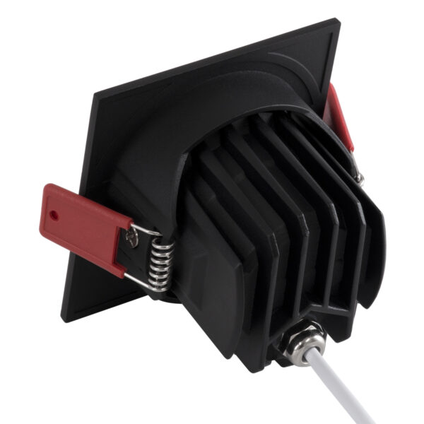 GloboStar® LEO-SQ 60292 Χωνευτό LED Spot Downlight TrimLess Μ8.5xΠ8.5cm 10W 1300lm 38° AC 220-240V IP20 Μ8.5 x Π8.5 x Υ6.6cm – Τετράγωνο – Κινούμενο – Μαύρο & Anti-Glare HoneyComb – Φυσικό Λευκό 4500K – Bridgelux COB – 5 Years Warranty