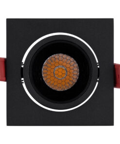 GloboStar® LEO-SQ 60292 Χωνευτό LED Spot Downlight TrimLess Μ8.5xΠ8.5cm 10W 1300lm 38° AC 220-240V IP20 Μ8.5 x Π8.5 x Υ6.6cm – Τετράγωνο – Κινούμενο – Μαύρο & Anti-Glare HoneyComb – Φυσικό Λευκό 4500K – Bridgelux COB – 5 Years Warranty