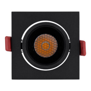 GloboStar® LEO-SQ 60292 Χωνευτό LED Spot Downlight TrimLess Μ8.5xΠ8.5cm 10W 1300lm 38° AC 220-240V IP20 Μ8.5 x Π8.5 x Υ6.6cm – Τετράγωνο – Κινούμενο – Μαύρο & Anti-Glare HoneyComb – Φυσικό Λευκό 4500K – Bridgelux COB – 5 Years Warranty
