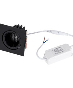 GloboStar® LEO-SQ 60292 Χωνευτό LED Spot Downlight TrimLess Μ8.5xΠ8.5cm 10W 1300lm 38° AC 220-240V IP20 Μ8.5 x Π8.5 x Υ6.6cm – Τετράγωνο – Κινούμενο – Μαύρο & Anti-Glare HoneyComb – Φυσικό Λευκό 4500K – Bridgelux COB – 5 Years Warranty