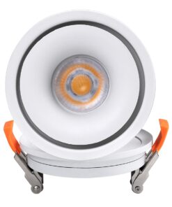 GloboStar® OMEGA-R 60295 Χωνευτό LED Spot Downlight TrimLess Φ10cm 12W 1500lm 36° AC 220-240V IP20 Φ10 x Υ8.2cm – Στρόγγυλο – Λευκό – Θερμό Λευκό 2700K – Bridgelux COB – 5 Years Warranty