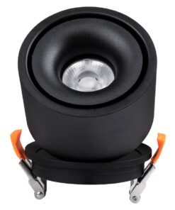 GloboStar® OMEGA-R 60296 Χωνευτό LED Spot Downlight TrimLess Φ10cm 12W 1560lm 36° AC 220-240V IP20 Φ10 x Υ8.2cm – Στρόγγυλο – Μαύρο – Φυσικό Λευκό 4500K – Bridgelux COB – 5 Years Warranty