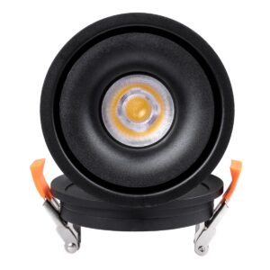 GloboStar® OMEGA-R 60296 Χωνευτό LED Spot Downlight TrimLess Φ10cm 12W 1560lm 36° AC 220-240V IP20 Φ10 x Υ8.2cm – Στρόγγυλο – Μαύρο – Φυσικό Λευκό 4500K – Bridgelux COB – 5 Years Warranty