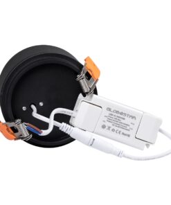 GloboStar® OMEGA-R 60297 Χωνευτό LED Spot Downlight TrimLess Φ10cm 12W 1500lm 36° AC 220-240V IP20 Φ10 x Υ8.2cm – Στρόγγυλο – Μαύρο – Θερμό Λευκό 2700K – Bridgelux COB – 5 Years Warranty