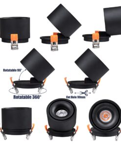 GloboStar® OMEGA-R 60297 Χωνευτό LED Spot Downlight TrimLess Φ10cm 12W 1500lm 36° AC 220-240V IP20 Φ10 x Υ8.2cm – Στρόγγυλο – Μαύρο – Θερμό Λευκό 2700K – Bridgelux COB – 5 Years Warranty