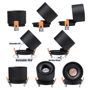 GloboStar® OMEGA-R 60297 Χωνευτό LED Spot Downlight TrimLess Φ10cm 12W 1500lm 36° AC 220-240V IP20 Φ10 x Υ8.2cm – Στρόγγυλο – Μαύρο – Θερμό Λευκό 2700K – Bridgelux COB – 5 Years Warranty