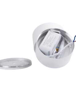 GloboStar® OMEGA-S 60298 Επιφανειακό LED Spot Downlight Φ10cm 12W 1560lm 36° AC 220-240V IP20 Φ10 x Υ10.5cm – Στρόγγυλο – Λευκό – Φυσικό Λευκό 4500K – Bridgelux COB – 5 Years Warranty