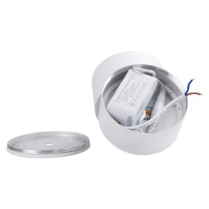 GloboStar® OMEGA-S 60298 Επιφανειακό LED Spot Downlight Φ10cm 12W 1560lm 36° AC 220-240V IP20 Φ10 x Υ10.5cm – Στρόγγυλο – Λευκό – Φυσικό Λευκό 4500K – Bridgelux COB – 5 Years Warranty
