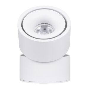 GloboStar® OMEGA-S 60298 Επιφανειακό LED Spot Downlight Φ10cm 12W 1560lm 36° AC 220-240V IP20 Φ10 x Υ10.5cm – Στρόγγυλο – Λευκό – Φυσικό Λευκό 4500K – Bridgelux COB – 5 Years Warranty