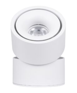 GloboStar® OMEGA-S 60299 Επιφανειακό LED Spot Downlight Φ10cm 12W 1500lm 36° AC 220-240V IP20 Φ10 x Υ10.5cm – Στρόγγυλο – Λευκό – Θερμό Λευκό 2700K – Bridgelux COB – 5 Years Warranty