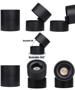 GloboStar® OMEGA-S 60300 Επιφανειακό LED Spot Downlight Φ10cm 12W 1560lm 36° AC 220-240V IP20 Φ10 x Υ10.5cm – Στρόγγυλο – Μαύρο – Φυσικό Λευκό 4500K – Bridgelux COB – 5 Years Warranty