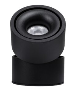 GloboStar® OMEGA-S 60300 Επιφανειακό LED Spot Downlight Φ10cm 12W 1560lm 36° AC 220-240V IP20 Φ10 x Υ10.5cm – Στρόγγυλο – Μαύρο – Φυσικό Λευκό 4500K – Bridgelux COB – 5 Years Warranty