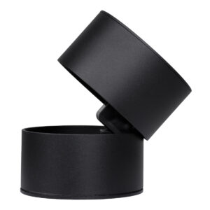 GloboStar® OMEGA-S 60301 Επιφανειακό LED Spot Downlight Φ10cm 12W 1500lm 36° AC 220-240V IP20 Φ10 x Υ10.5cm – Στρόγγυλο – Μαύρο – Θερμό Λευκό 2700K – Bridgelux COB – 5 Years Warranty