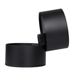 GloboStar® OMEGA-S 60301 Επιφανειακό LED Spot Downlight Φ10cm 12W 1500lm 36° AC 220-240V IP20 Φ10 x Υ10.5cm – Στρόγγυλο – Μαύρο – Θερμό Λευκό 2700K – Bridgelux COB – 5 Years Warranty