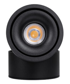 GloboStar® OMEGA-S 60301 Επιφανειακό LED Spot Downlight Φ10cm 12W 1500lm 36° AC 220-240V IP20 Φ10 x Υ10.5cm – Στρόγγυλο – Μαύρο – Θερμό Λευκό 2700K – Bridgelux COB – 5 Years Warranty