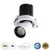 GloboStar® VIRGO-S 60302 Χωνευτό LED Spot Downlight TrimLess Φ9cm 7W 910lm 36° AC 220-240V IP20 Φ9cm x Υ9cm – Στρόγγυλο – Λευκό με Μαύρο Κάτοπτρο – Φυσικό Λευκό 4500K – Bridgelux COB – 5 Years Warranty