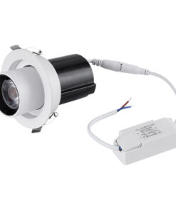 GloboStar® VIRGO-S 60302 Χωνευτό LED Spot Downlight TrimLess Φ9cm 7W 910lm 36° AC 220-240V IP20 Φ9cm x Υ9cm – Στρόγγυλο – Λευκό με Μαύρο Κάτοπτρο – Φυσικό Λευκό 4500K – Bridgelux COB – 5 Years Warranty