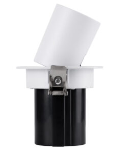 GloboStar® VIRGO-S 60303 Χωνευτό LED Spot Downlight TrimLess Φ9cm 7W 875lm 36° AC 220-240V IP20 Φ9cm x Υ9cm – Στρόγγυλο – Λευκό με Μαύρο Κάτοπτρο – Θερμό Λευκό 2700K – Bridgelux COB – 5 Years Warranty