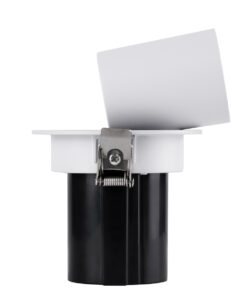 GloboStar® VIRGO-S 60303 Χωνευτό LED Spot Downlight TrimLess Φ9cm 7W 875lm 36° AC 220-240V IP20 Φ9cm x Υ9cm – Στρόγγυλο – Λευκό με Μαύρο Κάτοπτρο – Θερμό Λευκό 2700K – Bridgelux COB – 5 Years Warranty