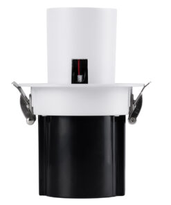 GloboStar® VIRGO-S 60303 Χωνευτό LED Spot Downlight TrimLess Φ9cm 7W 875lm 36° AC 220-240V IP20 Φ9cm x Υ9cm – Στρόγγυλο – Λευκό με Μαύρο Κάτοπτρο – Θερμό Λευκό 2700K – Bridgelux COB – 5 Years Warranty