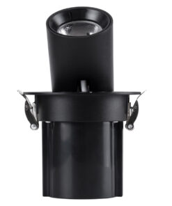 GloboStar® VIRGO-S 60304 Χωνευτό LED Spot Downlight TrimLess Φ9cm 7W 910lm 36° AC 220-240V IP20 Φ9cm x Υ9cm – Στρόγγυλο – Μαύρο – Φυσικό Λευκό 4500K – Bridgelux COB – 5 Years Warranty