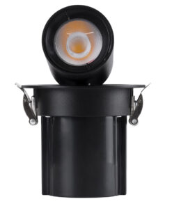 GloboStar® VIRGO-S 60304 Χωνευτό LED Spot Downlight TrimLess Φ9cm 7W 910lm 36° AC 220-240V IP20 Φ9cm x Υ9cm – Στρόγγυλο – Μαύρο – Φυσικό Λευκό 4500K – Bridgelux COB – 5 Years Warranty