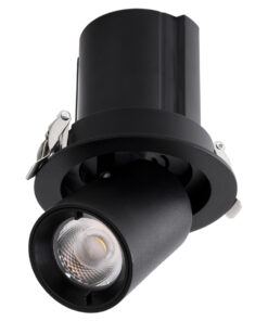 GloboStar® VIRGO-S 60304 Χωνευτό LED Spot Downlight TrimLess Φ9cm 7W 910lm 36° AC 220-240V IP20 Φ9cm x Υ9cm – Στρόγγυλο – Μαύρο – Φυσικό Λευκό 4500K – Bridgelux COB – 5 Years Warranty