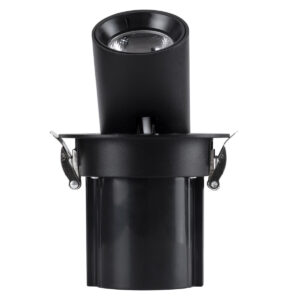 GloboStar® VIRGO-S 60305 Χωνευτό LED Spot Downlight TrimLess Φ9cm 7W 875lm 36° AC 220-240V IP20 Φ9cm x Υ9cm – Στρόγγυλο – Μαύρο – Θερμό Λευκό 2700K – Bridgelux COB – 5 Years Warranty