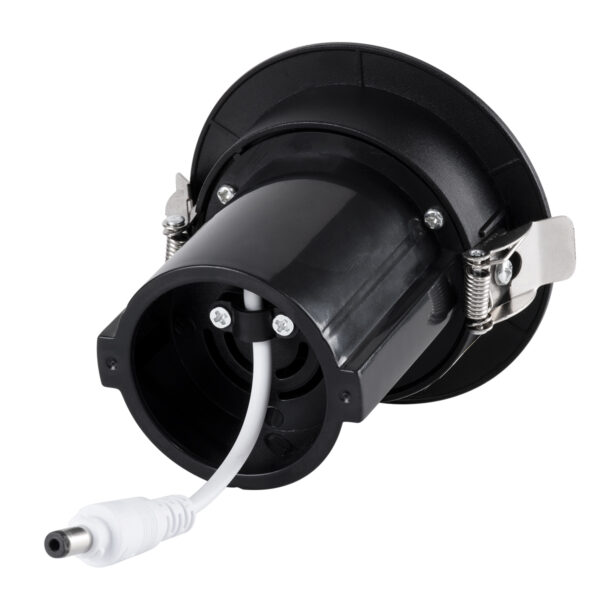 GloboStar® VIRGO-S 60305 Χωνευτό LED Spot Downlight TrimLess Φ9cm 7W 875lm 36° AC 220-240V IP20 Φ9cm x Υ9cm – Στρόγγυλο – Μαύρο – Θερμό Λευκό 2700K – Bridgelux COB – 5 Years Warranty