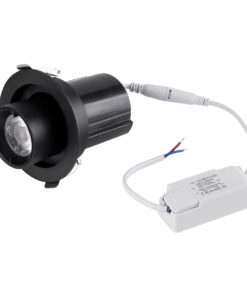 GloboStar® VIRGO-S 60305 Χωνευτό LED Spot Downlight TrimLess Φ9cm 7W 875lm 36° AC 220-240V IP20 Φ9cm x Υ9cm – Στρόγγυλο – Μαύρο – Θερμό Λευκό 2700K – Bridgelux COB – 5 Years Warranty