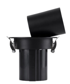 GloboStar® VIRGO-S 60305 Χωνευτό LED Spot Downlight TrimLess Φ9cm 7W 875lm 36° AC 220-240V IP20 Φ9cm x Υ9cm – Στρόγγυλο – Μαύρο – Θερμό Λευκό 2700K – Bridgelux COB – 5 Years Warranty