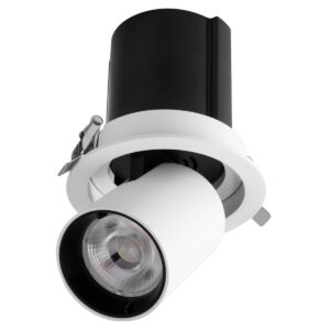 GloboStar® VIRGO-M 60306 Χωνευτό LED Spot Downlight TrimLess Φ11cm 12W 1560lm 36° AC 220-240V IP20 Φ11cm x Υ11.5cm – Στρόγγυλο – Λευκό με Μαύρο Κάτοπτρο – Φυσικό Λευκό 4500K – Bridgelux COB – 5 Years Warranty