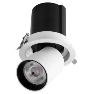 GloboStar® VIRGO-M 60307 Χωνευτό LED Spot Downlight TrimLess Φ11cm 12W 1500lm 36° AC 220-240V IP20 Φ11cm x Υ11.5cm – Στρόγγυλο – Λευκό με Μαύρο Κάτοπτρο – Θερμό Λευκό 2700K – Bridgelux COB – 5 Years Warranty