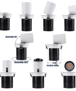 GloboStar® VIRGO-M 60307 Χωνευτό LED Spot Downlight TrimLess Φ11cm 12W 1500lm 36° AC 220-240V IP20 Φ11cm x Υ11.5cm – Στρόγγυλο – Λευκό με Μαύρο Κάτοπτρο – Θερμό Λευκό 2700K – Bridgelux COB – 5 Years Warranty