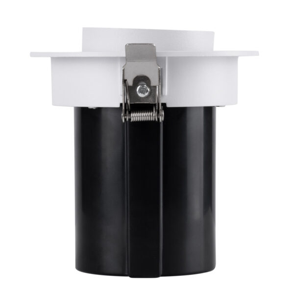 GloboStar® VIRGO-M 60307 Χωνευτό LED Spot Downlight TrimLess Φ11cm 12W 1500lm 36° AC 220-240V IP20 Φ11cm x Υ11.5cm – Στρόγγυλο – Λευκό με Μαύρο Κάτοπτρο – Θερμό Λευκό 2700K – Bridgelux COB – 5 Years Warranty