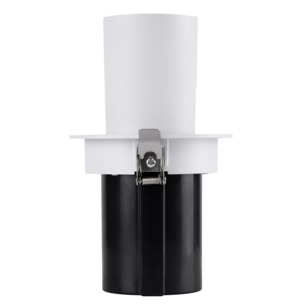 GloboStar® VIRGO-M 60307 Χωνευτό LED Spot Downlight TrimLess Φ11cm 12W 1500lm 36° AC 220-240V IP20 Φ11cm x Υ11.5cm – Στρόγγυλο – Λευκό με Μαύρο Κάτοπτρο – Θερμό Λευκό 2700K – Bridgelux COB – 5 Years Warranty