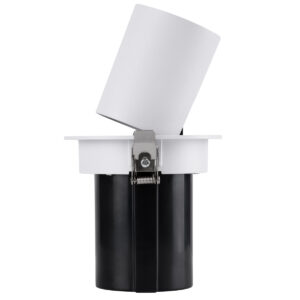 GloboStar® VIRGO-M 60307 Χωνευτό LED Spot Downlight TrimLess Φ11cm 12W 1500lm 36° AC 220-240V IP20 Φ11cm x Υ11.5cm – Στρόγγυλο – Λευκό με Μαύρο Κάτοπτρο – Θερμό Λευκό 2700K – Bridgelux COB – 5 Years Warranty