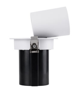 GloboStar® VIRGO-M 60307 Χωνευτό LED Spot Downlight TrimLess Φ11cm 12W 1500lm 36° AC 220-240V IP20 Φ11cm x Υ11.5cm – Στρόγγυλο – Λευκό με Μαύρο Κάτοπτρο – Θερμό Λευκό 2700K – Bridgelux COB – 5 Years Warranty