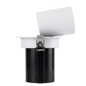 GloboStar® VIRGO-M 60307 Χωνευτό LED Spot Downlight TrimLess Φ11cm 12W 1500lm 36° AC 220-240V IP20 Φ11cm x Υ11.5cm – Στρόγγυλο – Λευκό με Μαύρο Κάτοπτρο – Θερμό Λευκό 2700K – Bridgelux COB – 5 Years Warranty